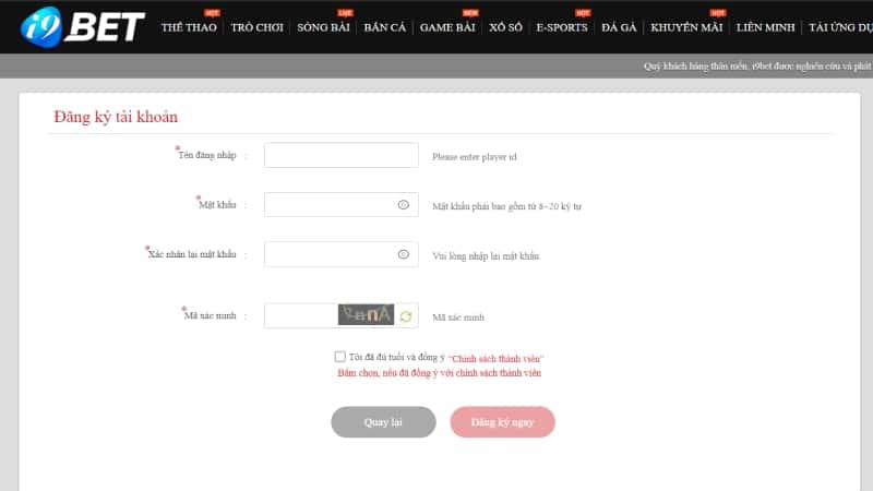 Đăng ký tài khoản cực đơn giản để chơi game