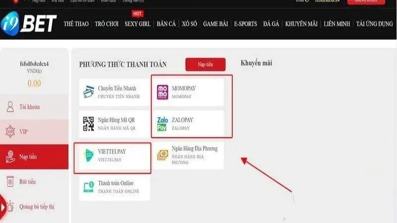 Nạp tiền siêu nhanh với đa dạng hình thức